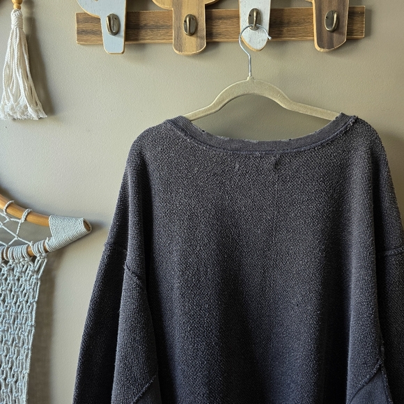 Free People With The Band Pullover Sweatshirt Washed Black - Picture 5 of 8
